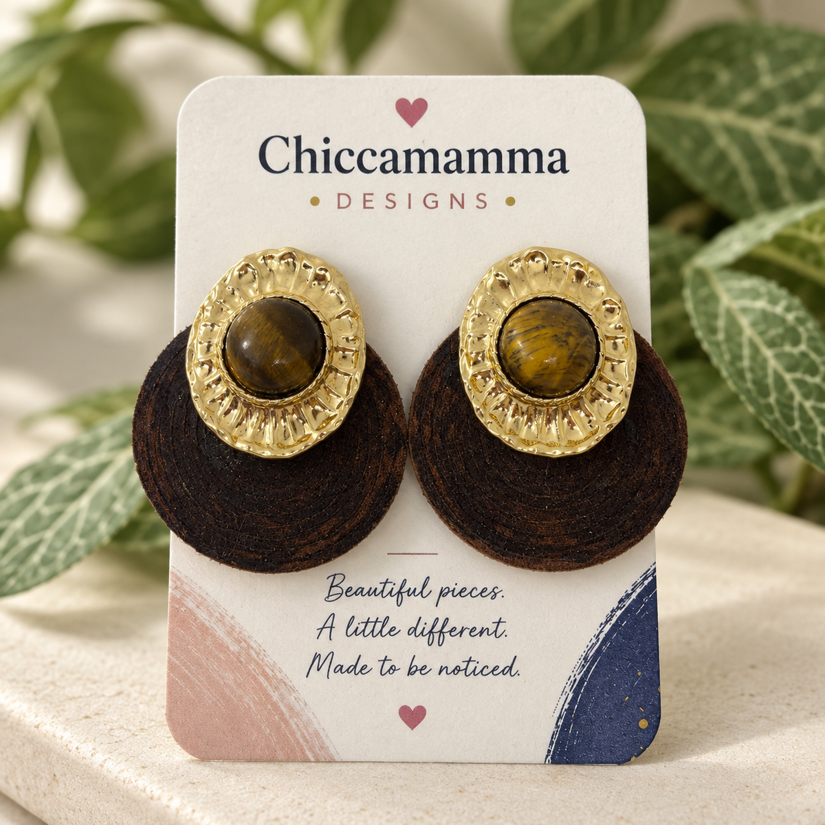 Golden Hour Leather Earrings