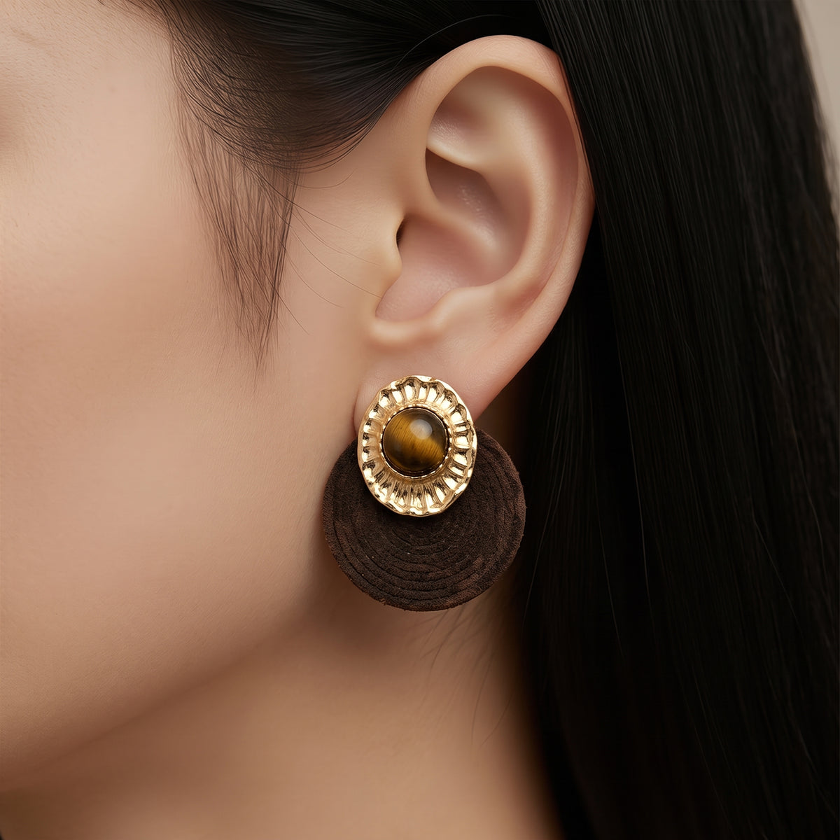 Golden Hour Leather Earrings