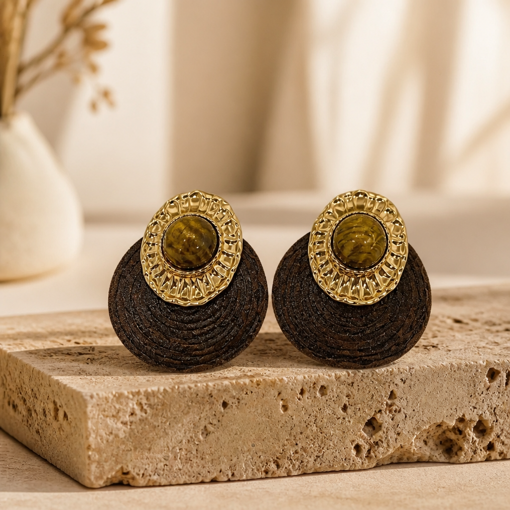Golden Hour Leather Earrings