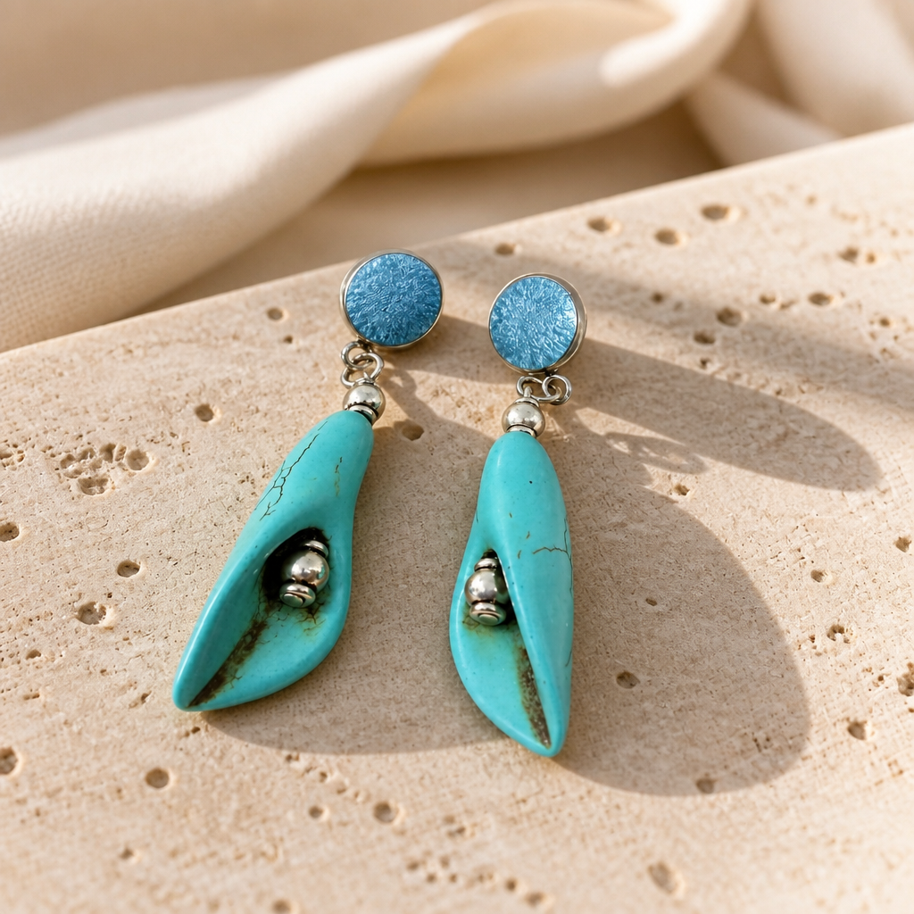 Desert Sky Turquoise Blue Drop Earrings