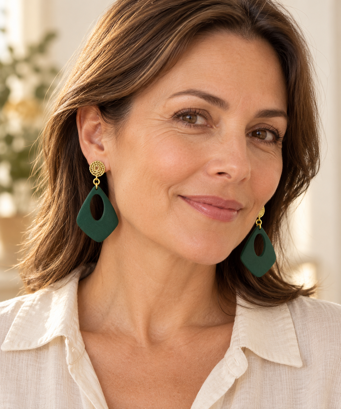 Forrest Green wooden earrings