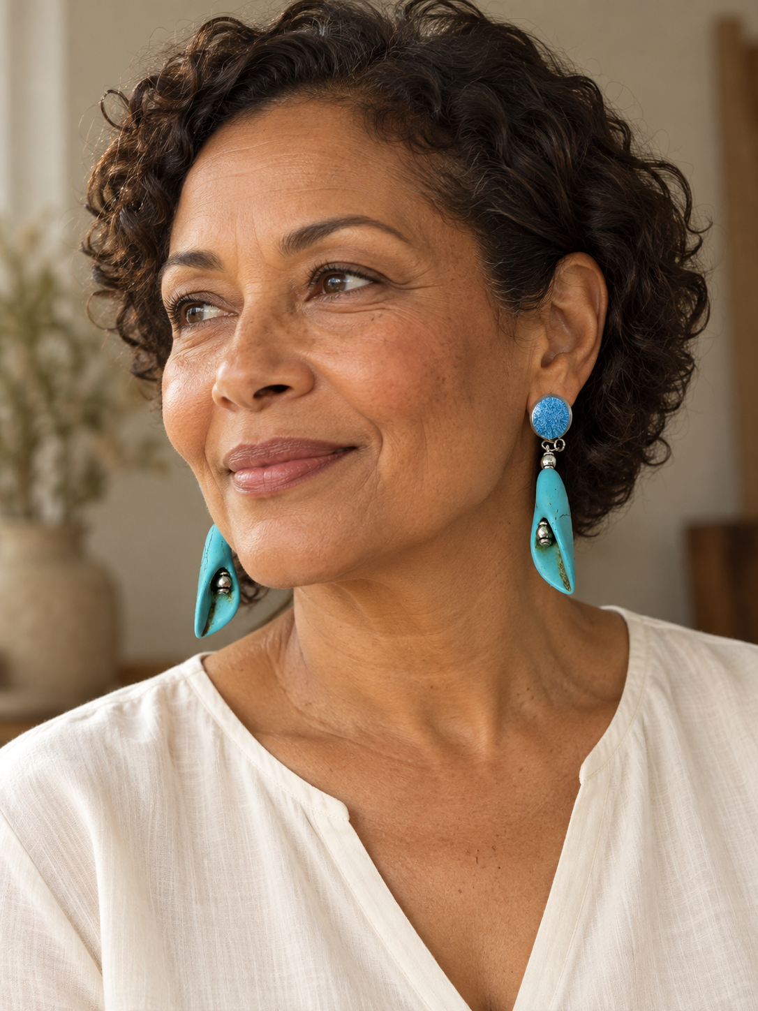 Desert Sky Turquoise Blue Drop Earrings