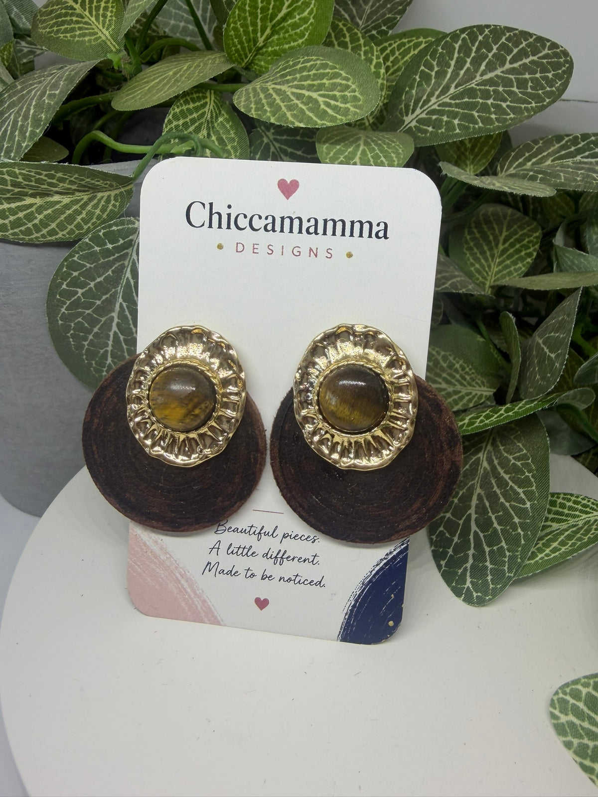 Golden Hour Leather Earrings