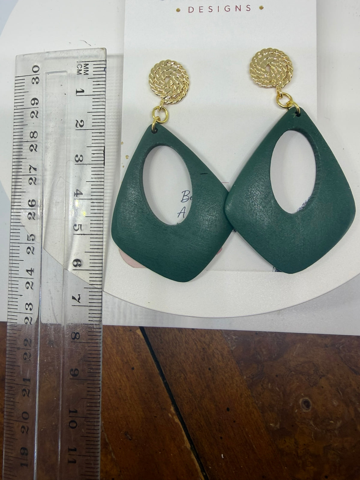 Forrest Green wooden earrings