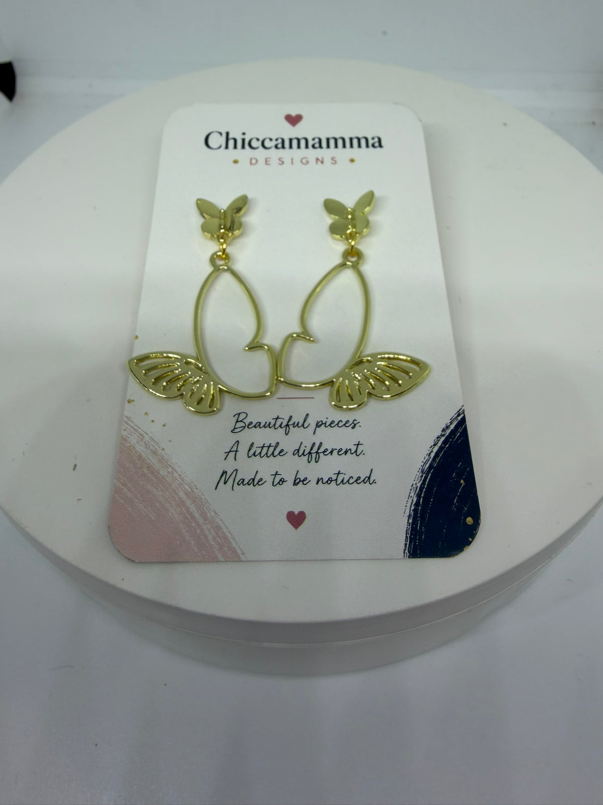 Gold-Tone Butterfly Wing Drop Earrings