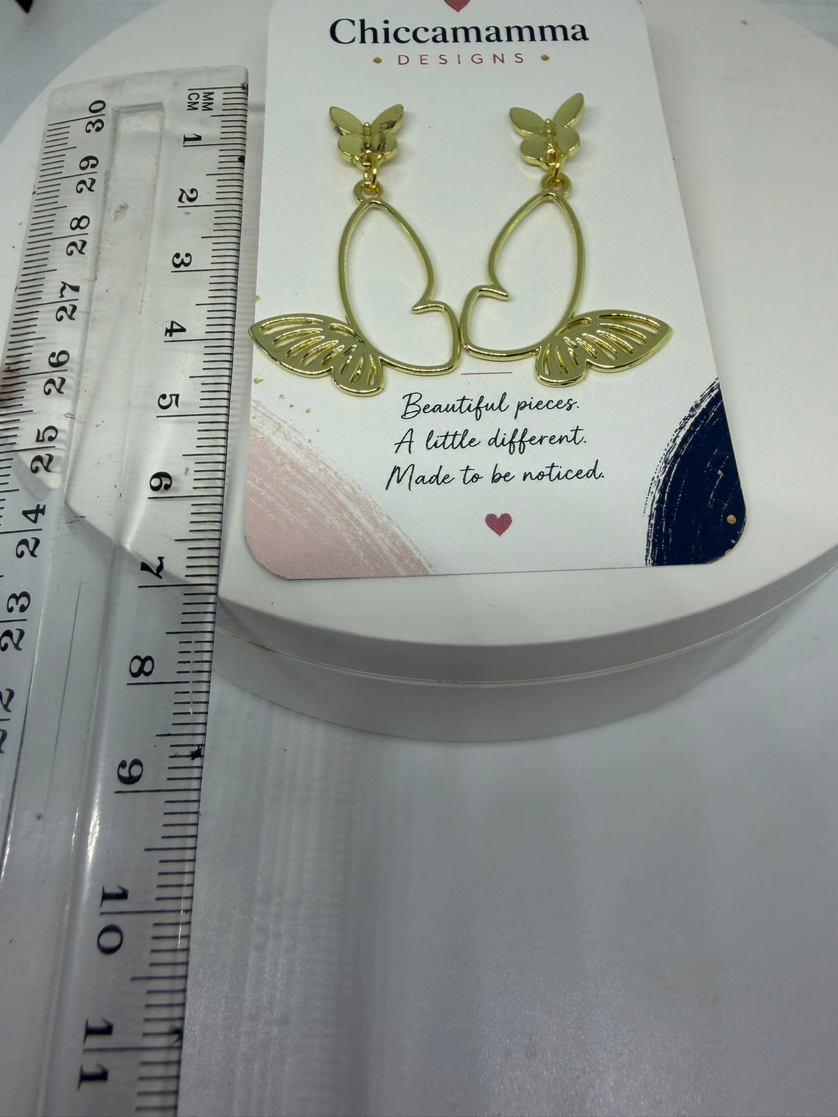 Gold-Tone Butterfly Wing Drop Earrings