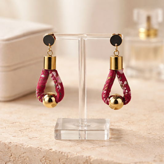 Cherry Blossom Drop Earrings - Gold