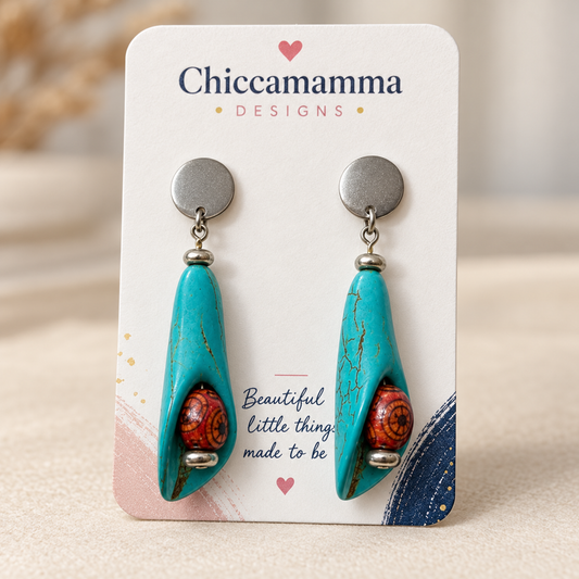 Desert Sky Wooden Bead Earrings