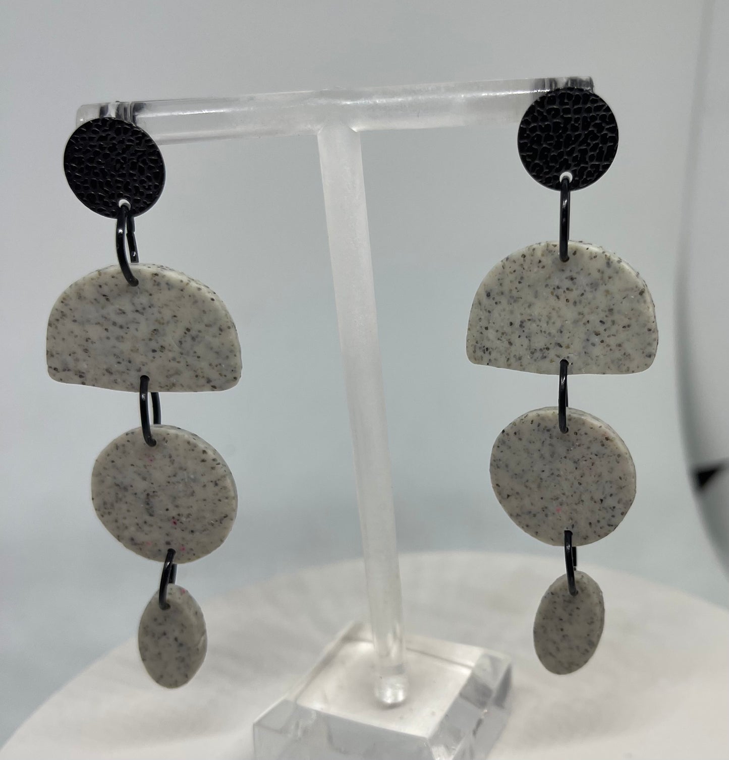 grey drop dangle earrings