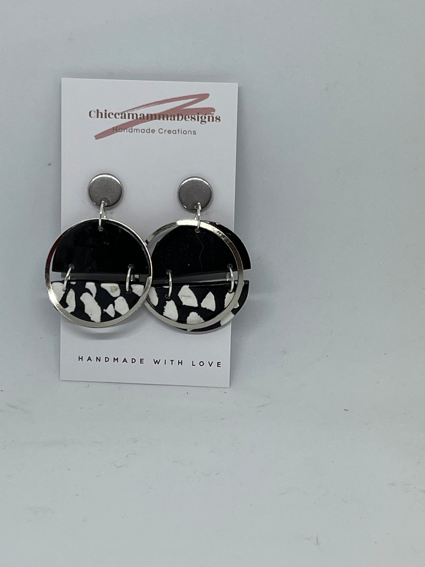 Black & White Resin Earrings