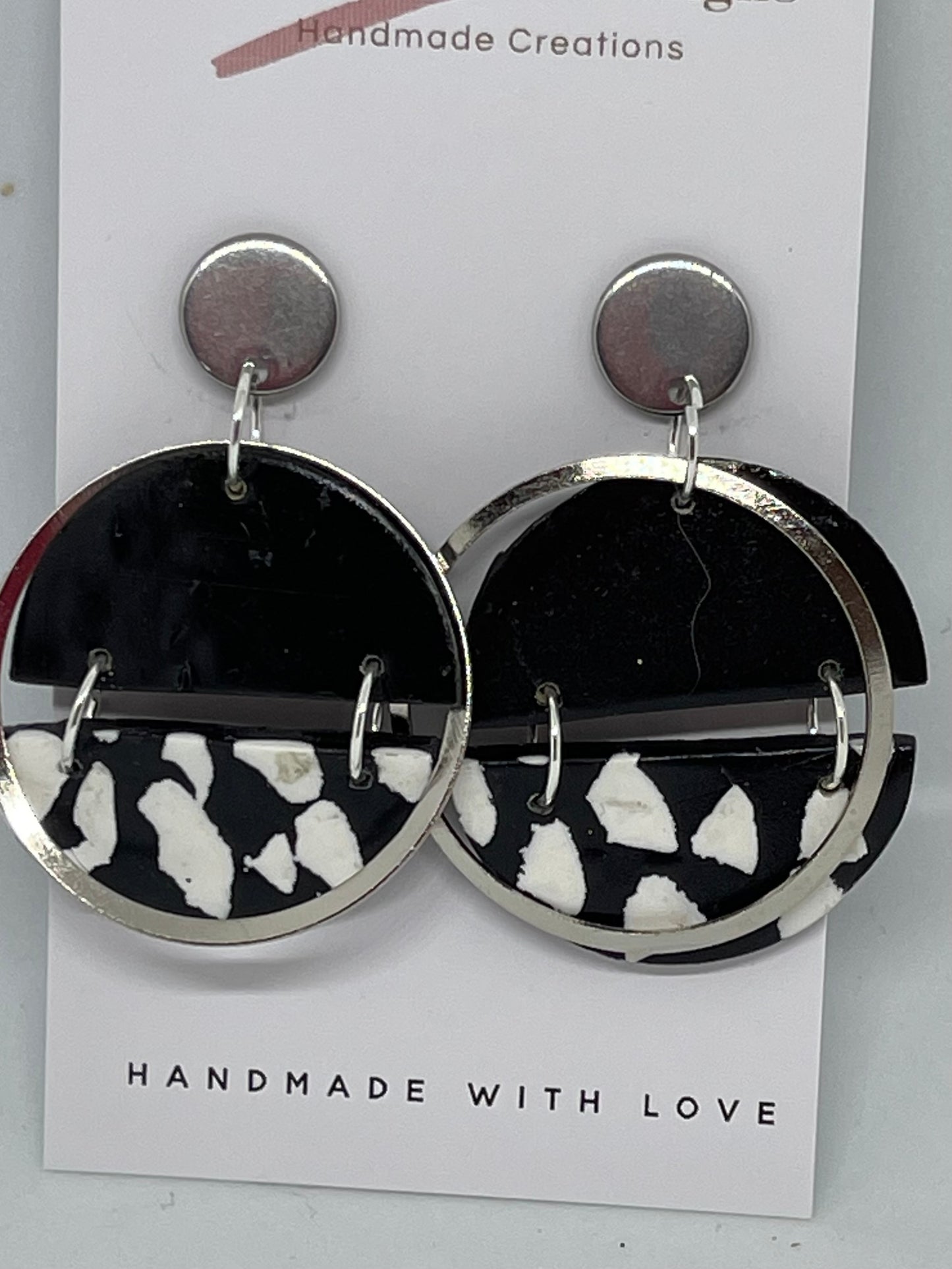 Black & White Resin Earrings