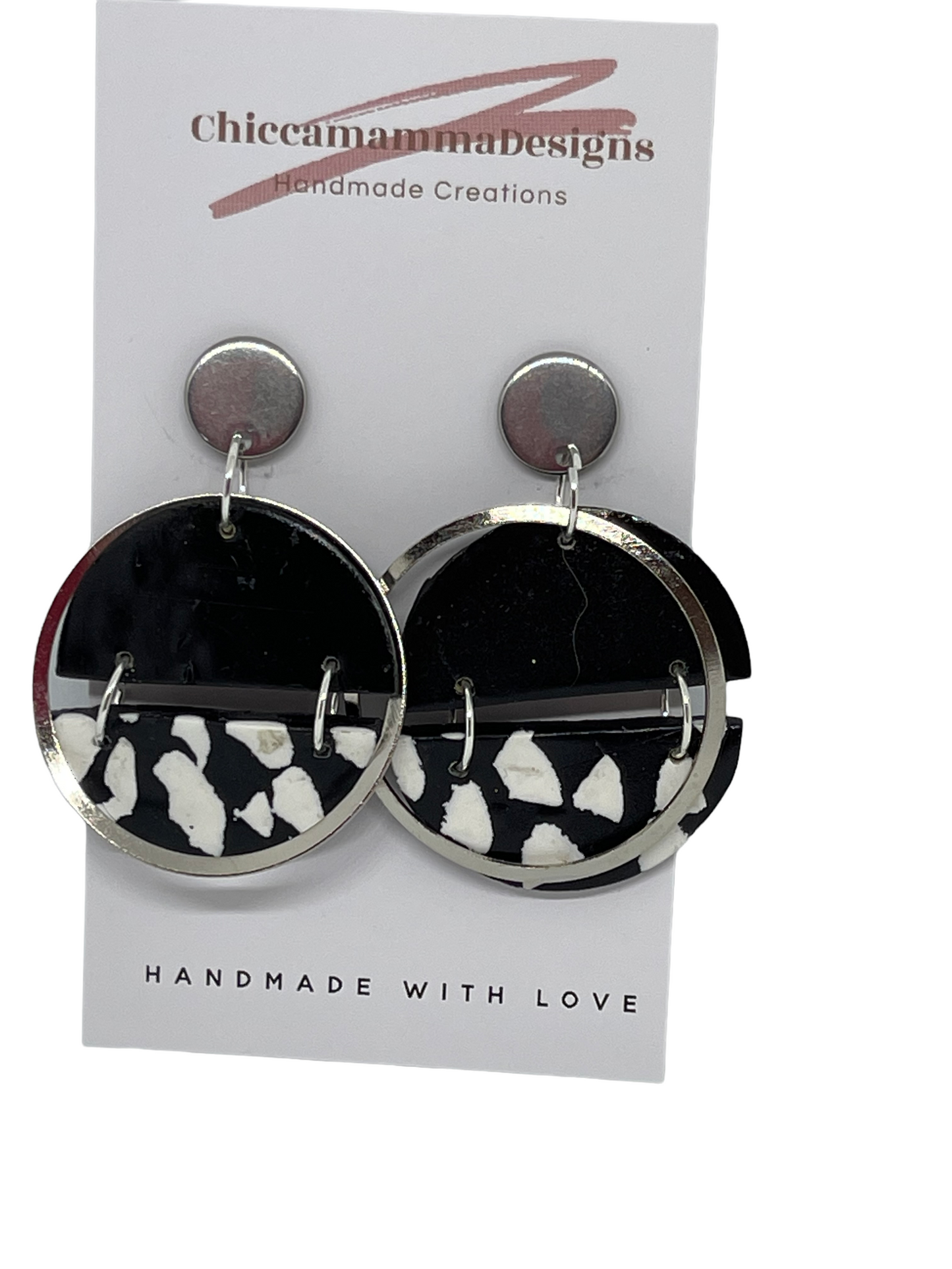 Black & White Resin Earrings